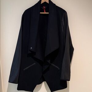 SPANX Black Draped Cape Coat
